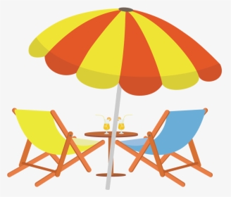 Sighting Drawing Beach Chair - Beach Chair And Umbrella Drawing, HD Png Download, Transparent PNG
