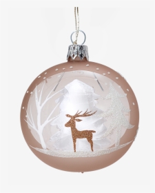 Glass Bauble Light Brown With Winter Forest, 7cm - Christmas Ornament, HD Png Download, Transparent PNG