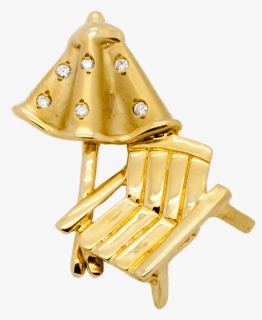 Transparent Beach Umbrella And Chair Png - Gold, Png Download, Transparent PNG