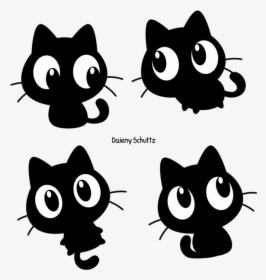 Transparent Black And White Cat Png - Black Cat Chibi, Png Download, Transparent PNG