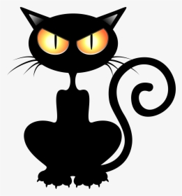 Transparent Cute Halloween Cat Clipart - Black Cat Clipart Halloween, HD Png Download, Transparent PNG