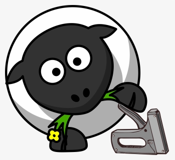 Fictional Character,artwork,smile - Sheep With A Staple Gun, HD Png Download, Transparent PNG