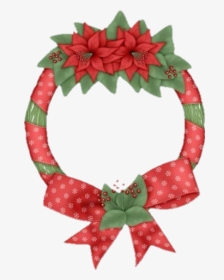 Wreath Poinsettia Christmas Ribbon Bow - Christmas Day, HD Png Download, Transparent PNG