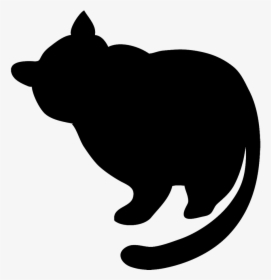 Fat Black Cat Silhouette - Fat Cat Silhouette Png, Transparent Png, Transparent PNG
