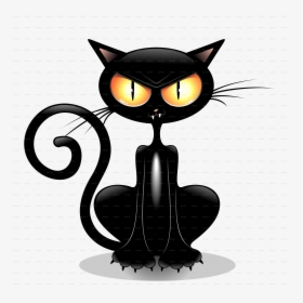 Angry Black Cat Cartoon By Bluedarkat Graphicriver - Transparent Background Halloween Cat Clip Art, HD Png Download, Transparent PNG