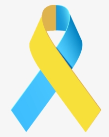 Cancer Ribbon Breast Cancer Awareness Ribbon Clip Art - Yellow And Blue Cancer Ribbon, HD Png Download, Transparent PNG