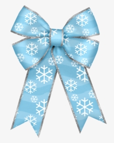 Christmas Blue Bow With Snowflakes Png Clipart - Blue Bow Clipart Christmas, Transparent Png, Transparent PNG