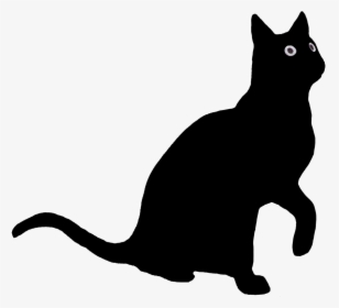 Cat Looking Up Silhouette - Cat Looking Up Clipart, HD Png Download, Transparent PNG