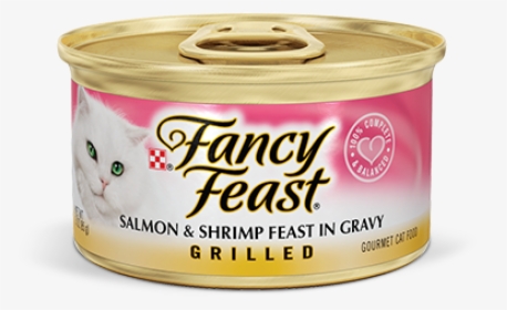 Grilled Salmon & Shrimp Feast In Gravy Cat Food - Fancy Feast Salmon And Ocean Whitefish, HD Png Download, Transparent PNG