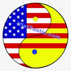 Vietnamese American Flag Yin Yang Design Black Mug - United States Flag Round, HD Png Download, Transparent PNG