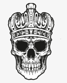 Crown Pillow Art With Transprent Png Free - Skull With Crown Jpg, Transparent Png, Transparent PNG