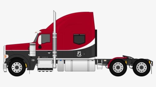 Peterbilt Drawing Side View - Semi Truck Side View Clipart, HD Png Download, Transparent PNG