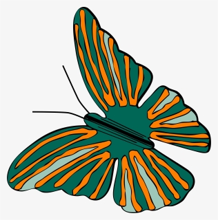 Orange And Green Butterfly, HD Png Download, Transparent PNG