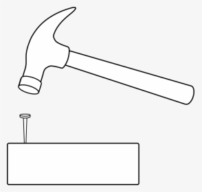Hammer And Outline Free - Hammer Hitting Nail Clipart, HD Png Download, Transparent PNG