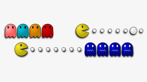 Pac Man Pac Man - Pac Man Chasing Ghosts, HD Png Download, Transparent PNG