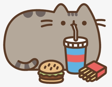 Transparent Pusheen Png - Pusheen Cat With Food, Png Download, Transparent PNG