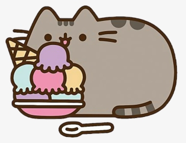 Cartoon Cat Eating Pusheen , Png Download - Pusheen Cat Kawaii, Transparent Png, Transparent PNG