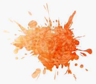 Transparent Ink Splash Png - Orange Paint Splash Png, Png Download, Transparent PNG