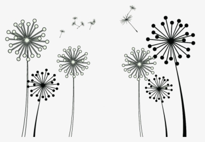 Common Dandelion Taraxacum Platycarpum Clip Art - Dandelion Flower Picture Black And White, HD Png Download, Transparent PNG