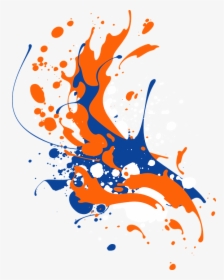 Ink, Paint, Splash, Splatter, Orange, Blue, Splattered - Vector Color Splash Png, Transparent Png, Transparent PNG