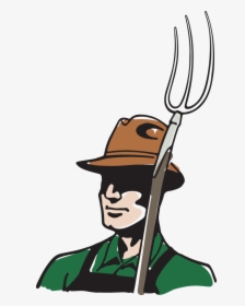 Farmer With Hat And Pitchfork - Pitchfork Clipart, HD Png Download, Transparent PNG