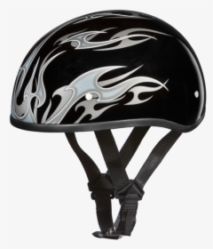 Daytona Helmets Motorcycle Half Helmet Skull Cap- Flames - Half Shell Helmet, HD Png Download, Transparent PNG