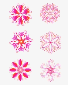 Pink Snowflake Winter Elements Gradient Png And Vector - Easy Flower Geometric Design, Transparent Png, Transparent PNG