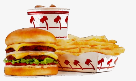 Hamburger California In N Out Burger French Fries Fast - N Out Drink Burger And Fries, HD Png Download, Transparent PNG
