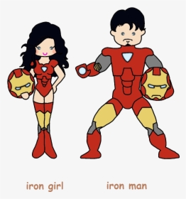 Cute Baby Iron Man , Transparent Cartoons - Iron Girl Clipart, HD Png Download, Transparent PNG