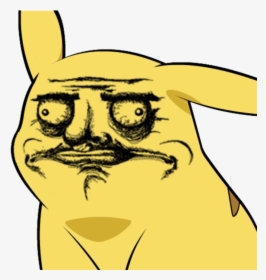 Pikachu Face Yellow Black Facial Expression Black And - Vector Troll Face Meme, HD Png Download, Transparent PNG