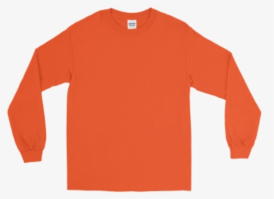 Longsleeveblank Mockup Flat-front Orange - Blank Long Sleeve Orange Shirt, HD Png Download, Transparent PNG