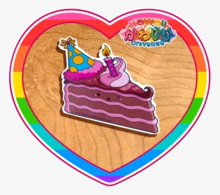 Kawaii Universe Cute Chocolate Birthday Cake Slice - Cute Birthday Sticker Png, Transparent Png, Transparent PNG
