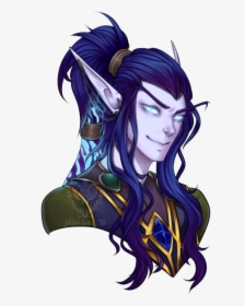 Ears Drawing Night Elf - Void Elf Art Male, HD Png Download, Transparent PNG