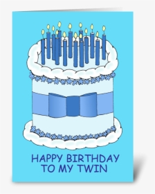 Happy Birthday To My Twin, Cute Cake - Happy Birthday To My Twin, HD Png Download, Transparent PNG