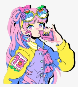 #anime #girl #kawaii #neon #rainbow #80s #moeshop - Moe Slap Love Taste, HD Png Download, Transparent PNG