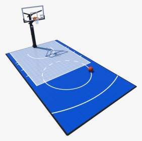 Nba Key Basketball Court Steel Blue Bright Blue - Png Basketball Court Logo, Transparent Png, Transparent PNG