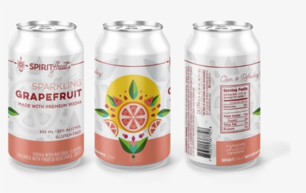 Spiritfruit Can Mockup Grapefruit 3 - Caffeinated Drink, HD Png Download, Transparent PNG