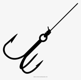 Fishing Hook Coloring Page - Fishing Line And Hook Transparency Png, Transparent Png, Transparent PNG
