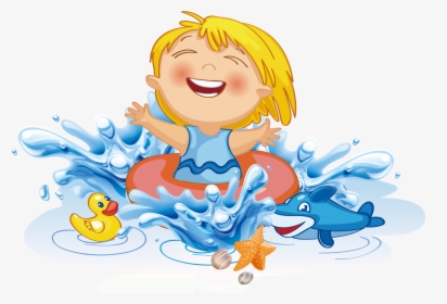 Swimming Transprent Png Free - Png Cartoon Swimming Kids, Transparent Png, Transparent PNG
