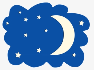 Moon, Stars, Sky, Night, Nature, Blue, Space, Bright - Moon Clipart, HD Png Download, Transparent PNG