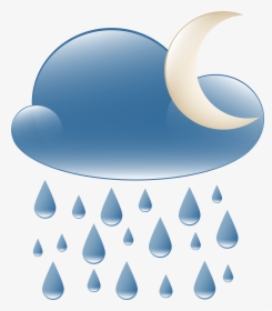 Rainy Night Weather Icon Png Clip Art, Transparent Png, Transparent PNG