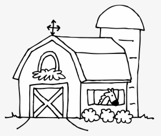 Cute Barn Coloring Page Clipart Clipart - Farm House Cartoon Drawing, HD Png Download, Transparent PNG