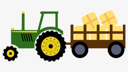 Tractor With Hay Wagon - John Deere Tractor Clipart, HD Png Download ,  Transparent Png Image - PNGitem