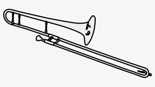 Trombone Black And White, HD Png Download, Transparent PNG