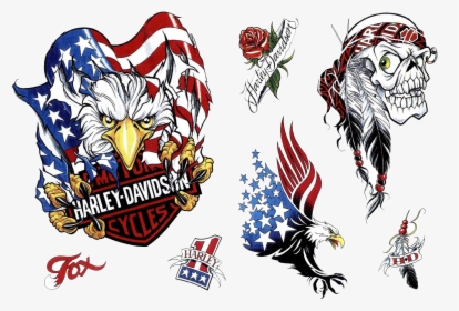 Tattoo Eagle Harley-davidson American Snake Desert - Bald Eagles Harley Davidson, HD Png Download, Transparent PNG