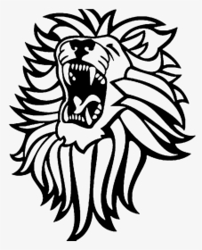 roaring lion clipart black and white
