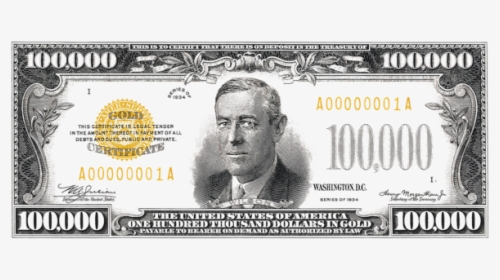 100 000 Dollar Bill, HD Png Download, Transparent PNG