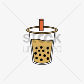 Clipart Milk Tea Glass - Bubble Tea Cartoon Png, Transparent Png, Transparent PNG