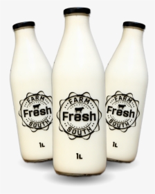 Glass Bottle - Farm Fresh Milk In Glass Bottles, HD Png Download, Transparent PNG