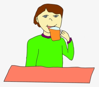 Orange Juice, The Drink, Cup, Boy, Man, Drinking, Beer - Drinking From Cup Clipart, HD Png Download, Transparent PNG